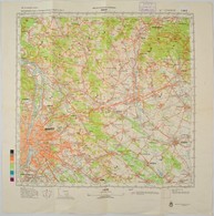 Cca 1990 Közép-kelet Magyarország, 1:200000, Honvédségi Térkép, 48×46,5 Cm - Andere & Zonder Classificatie