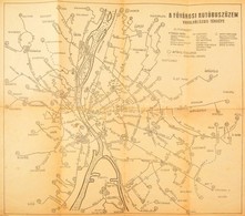 Cca 1950-1960 A Fővárosi Autóbuszüzem Vonalhálózati Térképe, 35×39 Cm - Andere & Zonder Classificatie