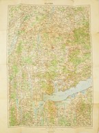 1918 Pápa és Balaton-felvidék Környékének Katonai Térképe, Kiadja: M. Kir. Állami Térképészet, 64×46 Cm - Autres & Non Classés