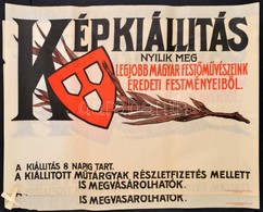 Cca 1920-1930 Nemzeti Szalon Képkiállítás Poszter, Bp., Merkur Műintézet, Felcsavarva, 2 Db, Szakadással, 47×63 Cm - Altri & Non Classificati