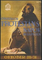 1939 Fejes Gyula (1895-1956): Országos Protestáns Napok Budapesten, Kisplakát (vékony Fehér Keretszél Hiányzik), 22,5×15 - Altri & Non Classificati