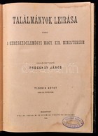 1892 Találmányok Leírása. X. Kötet. 1-12. Sz.Kiadja: A Kereskedelmi Magyar Kir. Ministerium. Szerk.: Frecskay János. Mel - Unclassified