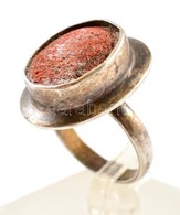 Ezüst(Ag) Gyűrű, Piros Kővel, Jelzett, Méret: 57, Bruttó: 6,9 G - Otros & Sin Clasificación