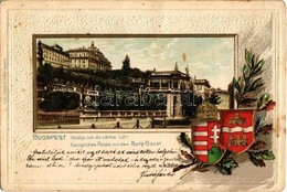 T2/T3 1902 Budapest I. Királyi Lak és Várbazár. Magyar Címeres Dombornyomott Litho, Emb. (EK) - Unclassified