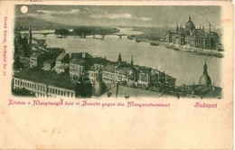 T2/T3 1899 Budapest I. Víziváros, Kilátás A Margitsziget Felé, Országház, Margit Híd. Divald Károly Nr. 15. (EK) - Non Classés