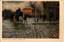 * T2/T3 Budapest V. Ferenc József Tér és Az Akadémia. Künstlerpostkarte No. 1780. Von Ottmar Zieher. Litho S: Raoul Fran - Unclassified