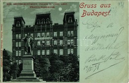 T2/T3 1898 Budapest V. Eötvös József Szobor, Francia-magyar Palota. Ottmar Zieher Litho (EK) - Non Classés