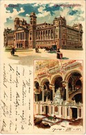 T2/T3 1900 Budapest V. Igazságügyi Palota, Belső. Kunstanstalt 'Kosmos' S. IX. Art Nouveau Litho (EK) - Zonder Classificatie