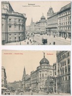 ** Budapest VII. Erzsébet Körút (Blaha Lujza Tér), Villamos, üzletek - 2 Db Régi Képeslap / 2 Pre-1945 Postcards - Zonder Classificatie