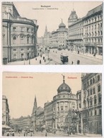** Budapest VII. Erzsébet Körút (Blaha Lujza Tér), Villamos, üzletek - 2 Db Régi Képeslap / 2 Pre-1945 Postcards - Non Classés