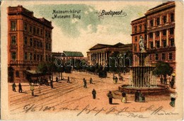 T2 1902 Budapest VIII. Múzeum Körút, Kálvin Tér, Szökőkút. Litho - Non Classés