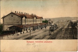T2/T3 1910 Budapest XI. Kelenföldi Pályaudvar, Vasútállomás, Gőzmozdony, Tehervonat. Kiadja Weisz Salamon (EK) - Zonder Classificatie
