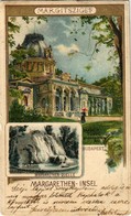 T2/T3 1899 Budapest XIII. Margitsziget, Margit Fürdő, Margit Forrás. Verlag Back & Schmitt. Art Nouveau, Litho S: Rosenb - Zonder Classificatie