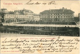 T2 1901 Szeged, Széchenyi Tér Keleti Része A Polgári Törvényszékkel. Bartos Lipót Kiadása - Zonder Classificatie