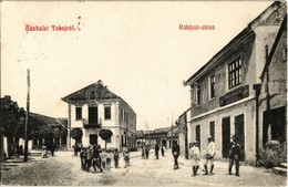 T2 1912 Tokaj, Rákóczi Utca, Römer Sándor Férfi Szabó, Weisz Bádogos üzlete. Kiadja Fränkel Dezső 81. - Non Classés