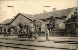 T2 1906 Verőce, Vasútállomás, Vasutasok, Hajtány - Unclassified