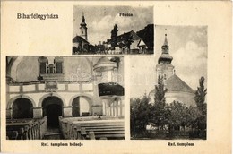 ** T1 Biharfélegyháza, Rosiori; Fő Utca, Református Templom és Belső / Main Street, Calvinist Church Interior - Zonder Classificatie