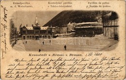 T3 1900 Brassó, Kronstadt, Brasov; Eislaufpavillon M. D. Weberbastei / Korcsolyázó Pavilon A Takács Bástya úttal Télen,  - Non Classés