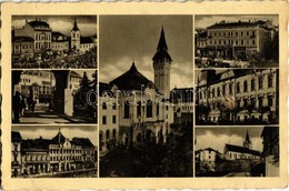 T3 Marosvásárhely, Targu Mures; Mozaiklap: Városháza, Fő Tér, Református Templom / Multi-view Postcard: Town Hall, Main  - Zonder Classificatie