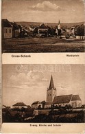 T2/T3 Nagysink, Gross-Schenk, Cincul Mare, Cincu; Marktplatz, Evang. Kirche Und Schule / Piac Tér, Evangélikus Templom é - Zonder Classificatie