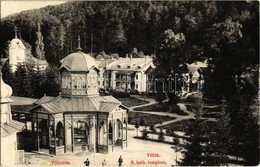 ** T2 Bártfa, Bártfafürdő, Bardejovské Kúpele, Bardiov;  Főforrás, Nyaralók, Római Katolikus Templom / Mineral Spring, V - Sin Clasificación