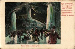 * T2/T3 Dobsina, Az Első 1903. évi Jégünnep Képe. Nyári Korcsolyázás A Jégbarlangban / Summertime Ice Skating In The Cav - Zonder Classificatie