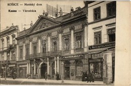 T2/T3 Kassa, Kosice; Városháza, North British And Mercantile Bank, Maurer Adolf, Jaschkó Géza és Orosz Istvánné üzlete,  - Unclassified