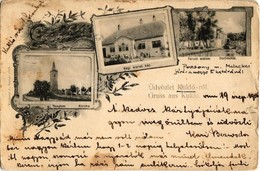 T3/T4 1905 Kukló, Kuklov; Templom, Régi Kúria, Falusi Malom, Vízimalom. Kiadja Emanuel J. / Kirche, Dorfmühle / Church,  - Unclassified
