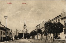 ** T1 Leibic, Leibitz, Lubica; Fő Utca, Templom, üzlet. Divald Károly Fia / Main Street, Church, Shop - Non Classés