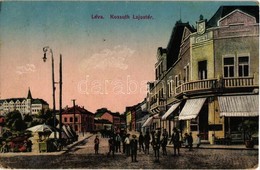 T3 Léva, Levice; Kossuth Lajos Tér, Piaci árusok, üzletek. Kiadja Schulcz Ignác / Street View, Market Vendors, Shops (EB - Non Classés