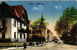 T2/T3 1915 Pöstyén, Pistyan, Piestany; Király Sor, Nyaralók / Street View, Villas (kopott Sarok / Worn Corner) - Non Classés