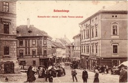 T2/T3 1907 Selmecbánya, Schemnitz, Banská Stiavnica;  Kossuth Tér, Deák Ferenc Utca, Herczog M., Pantyik Pál üzlete, Pia - Non Classés