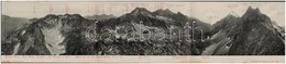 ** T1/T2 Tátra, Tatry; Kilátás A Kis Viszoka Csúcsáról. Franz Pietschmann 1903. Három-részes Kinyitható Panorámalap / Vi - Non Classés