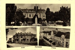 ** T2/T3 Tornalja, Tornala; Országzászló, Posta, Fő Utca, Poraczky László Kiadása / Hungarian Flag, Post Office, Main St - Unclassified