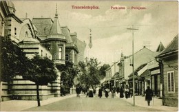 ** T1/T2 Trencsénteplic, Trencianske Teplice; Park Utca, Nádas Jenő üzlete / Street, Shop - Non Classés