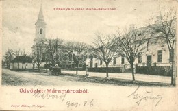 T2/T3 Aknaszlatina, Slatinské Doly, Solotvyno; Főbányahivatal, Templom, Utcakép / Mine Office, Church, Street (EK) - Unclassified