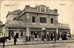 T2/T3 1909 Ungvár, Uzshorod, Uzhorod; Színház, Riesenberg József, Rosenbaum Ferenc, Weinman Samu, Klinger Sándor üzlete  - Ohne Zuordnung