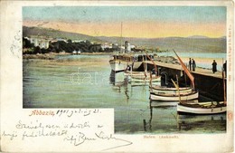 T2/T3 1901 Abbazia, Opatija; Kikötő Csónakokkal / Hafen / Port With Boats  (EK) - Ohne Zuordnung