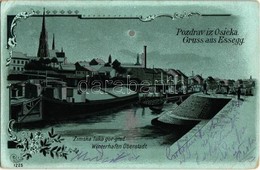 T2/T3 1902 Eszék, Osijek, Esseg; Téli Kikötő / Zimska Luka Gor Grad / Winterhafen Oberstadt / Winter Port. Art Nouveau,  - Ohne Zuordnung