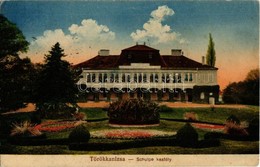 T2/T3 1915 Törökkanizsa, Nova Kanjiza, Novi Knezevac; Schulpe Kastély. Kiadja Schwarcz Antal / Castle (EK) - Unclassified