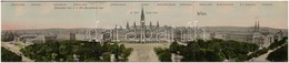 ** T2/T3 Vienna, Wien, Bécs; Panorama Von K.k. Hof-Burgtheater Aus. Foldable 3-tiled Panoramacard (fl) - Sin Clasificación