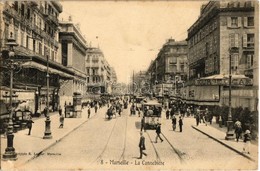 ** T2 Marseille, La Cannebiere / Street View With Trams, Cafe And Shops - Unclassified