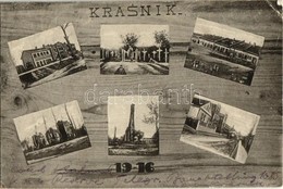 * T2/T3 1916 Krasnik, Military Barracks And Cemetery, Ruins, WWI Military Postcard. Dávid Mihály Kézdivásárhely (EK) - Unclassified