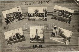 * T2/T3 1916 Krasnik, Military Barracks And Cemetery, Ruins, WWI Military Postcard. Dávid Mihály Kézdivásárhely (EK) - Ohne Zuordnung