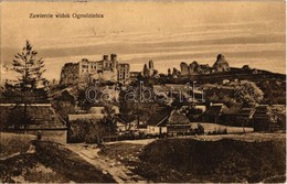 T2/T3 Ogrodzieniec, Zawiercie Widok / Ogrodzieniec Castle Ruins + 1917 K.u.K. Etappenpostamt Dabrowa In Polen  (EK) - Zonder Classificatie