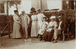 T2/T3 1909 Grado, Ladies And Gentlemen At The Beach. Strand-Atelier Wessely Photo (EK) - Ohne Zuordnung