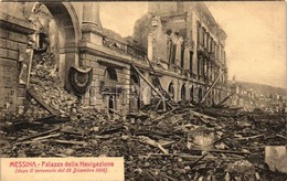 ** T1/T2 1908 Messina, Dopo Il Terremoto, Palazzo Della Navigazione / Earthquake, Destroyed Palace - Sin Clasificación