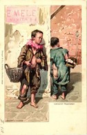 ** T1/T2 Naples, Napoli; Lazzaroni Napoletani / Child Beggars, Folklore, Litho S: Barone - Unclassified