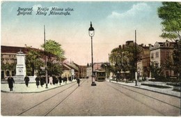 * Belgrade - 5 Pre-1945 Town-view Postcards, Tram - Unclassified