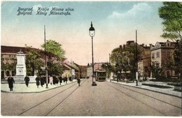 * Belgrade - 5 Pre-1945 Town-view Postcards, Tram - Zonder Classificatie